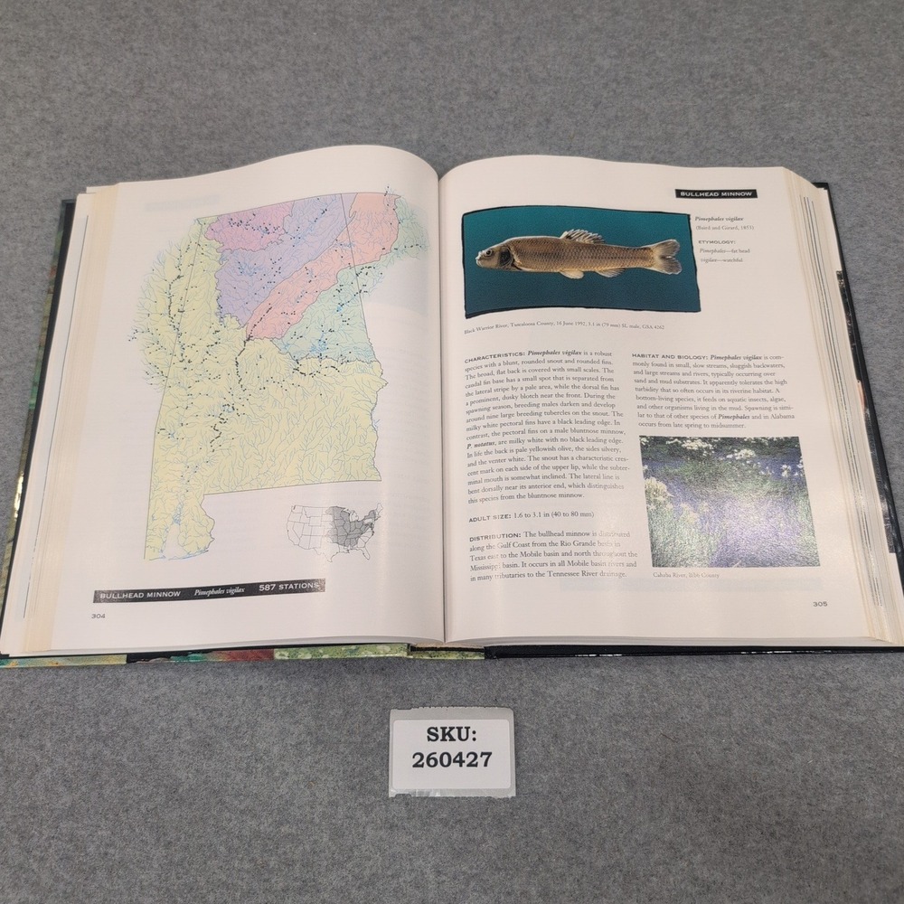 Fishes of‎ Alabama and the Mobile Basin Oxmoor House 1996 Hardcover with Map - Picture 9 of 9